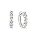 QX Custom OEM Fine Jewelry for WomenTrendy 925 Sterling Silver Zircon Fine Jewelry Ear Stud Round Huggie Hoop Earring