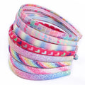 Costume Party Gradient Star Shiny Headband Glitter Rainbow Fabric Head Bands Hair Hoop for Kids