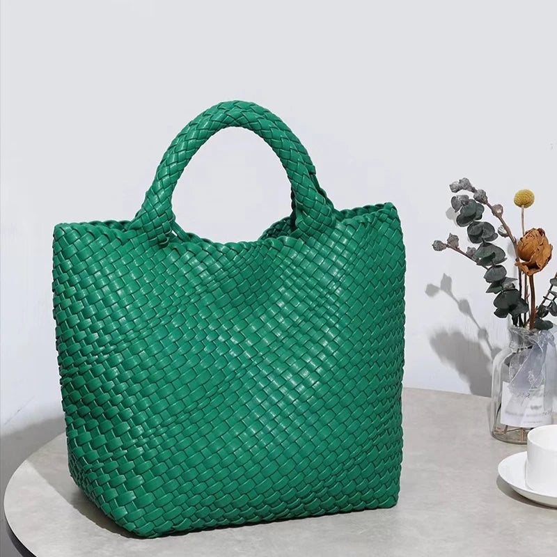 2024 New Fashion High Quality Women's Knitting Totes Bags for Ladies Big Handmade Knitted Woven Handbags Purse Luxury Bucket Bag
