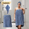 Women's Ultra Absorbent Quick-Dry Microfiber Hair Towel Wrap Custom Logo Multi-Color Eco-Friendly