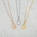 1.5*1cm Stainless Steel Padlock Necklace with 46cm Link Chain Fashion Jewelry for Women