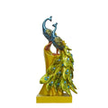 Double Head Blue Peacock Creative 28CM Resin Craft Desktop Peacock Home Furnishings Peacock Figurine  Home Furnishings Sculpture