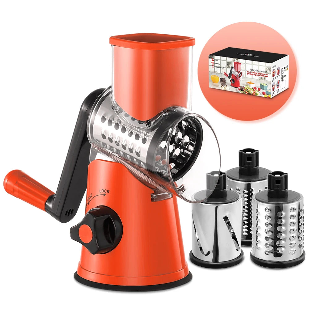 Multi Propose Manual Potato Grater Machine Rotary Vegetable Cheese Nut Grater Hand Grater for Kitchen Fruit & Vegetable Tools