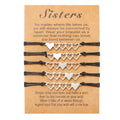 G1903 Hot Sale Jewelry Stainless Steel Love Charm Bracelet with Card Adjustable Weave Heart Matching Bracelet Set
