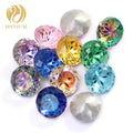 New Arrival High Quality Glass Flower Crystal Round Shape Loose Rhinestones MegaBDM