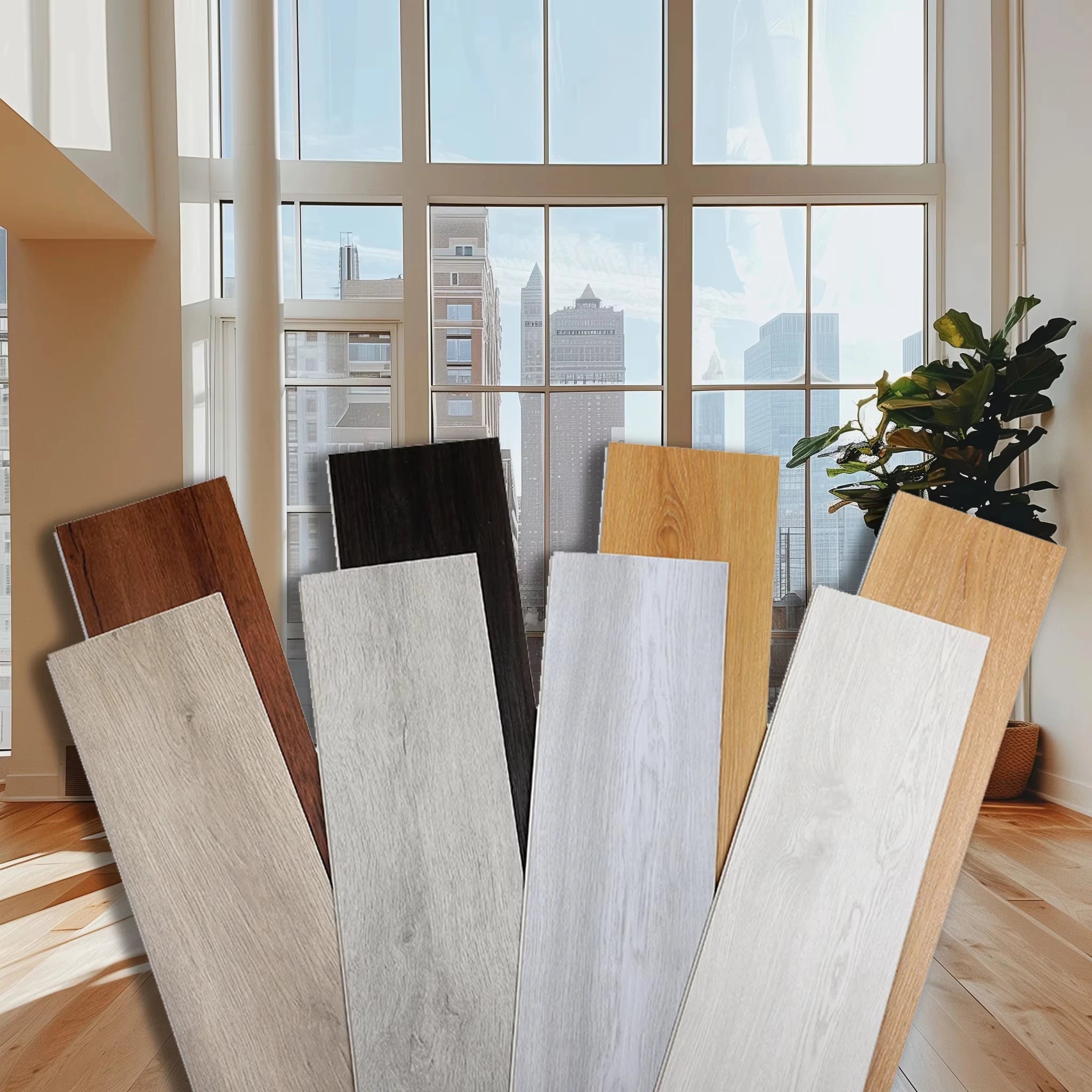 Commercial Luxury Vinyl PVC Tile LVP LVT Peel Stick Flooring With Click Installation Outdoor Decorative Click Flooring Tiles