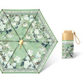 6 Fold Mini Umbrella Pocket Digital Print Small Flower Portable Umbrella