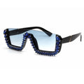 Trending Luxury Ladies Diamond Half Frame Crystal Sport Sunglasses 2020