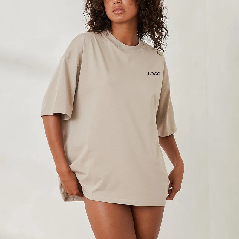 F230371 Clothing Manufacturers Custom T-Shirt Logo Patch Women Oversized Tee Classic Causal Running Sports T-Shirt for Women