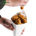 French Fries Potato Chips Disposable Cardboard Paper Cone Packaging Holder with Sauce