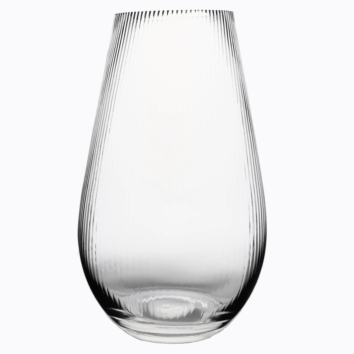 Nordic Big Size Vertical Stripe Glass Floor/Wall Vase Rattan Design Transparent Eco-Friendly Handmade Large Capacity Home Decor