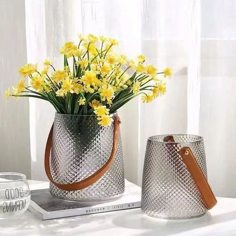Customizable Bubble Basket Living Room Table Flower Arrangement Dried Flower Hydroponic Decorations Wave Bag Glass Vase