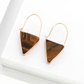 Classic Turquoise Triangle Shape Gold-Plated Brass Drop Earrings Trendy Style Alloy Weddings Parties Fashionable Gift Women