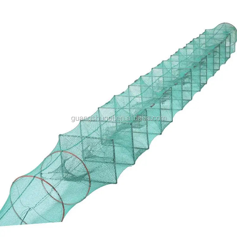 Steel Wire Coated Plastic Tube Net Cage Fishing Cage Shrimp Trap Long Train Fishing Net Trap for Crab Lobster Shrimp