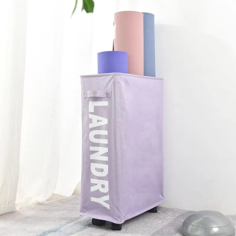 Storage Organizer Foldable Laundry Hamper with Handle Sports Equipment Basket on Wheels