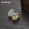 R041  Ring Brass Gold Silver Color Cubic Zircon Iced RING Fashion Hip Hop Jewelry