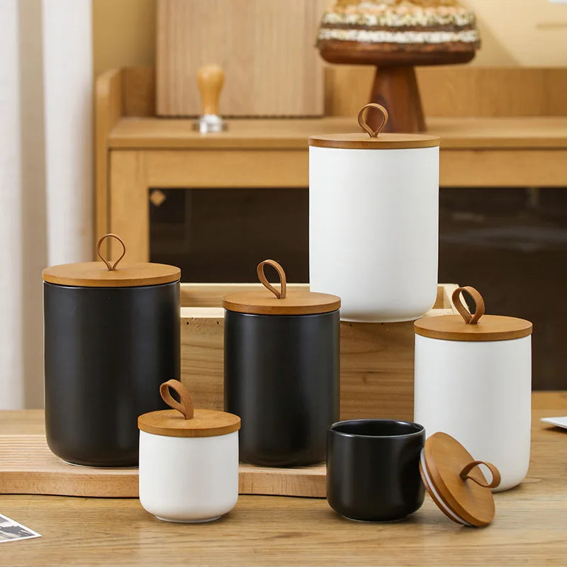 Ceramic sealed Jars Nordic Cereals Storage Jars Home Kitchen Storage Jars Large Capacity Coffee Boxes