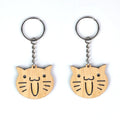 Wholesale Bamboo Animal Hello Kitty Keyring Custom Logo Shape Wooden Keychain