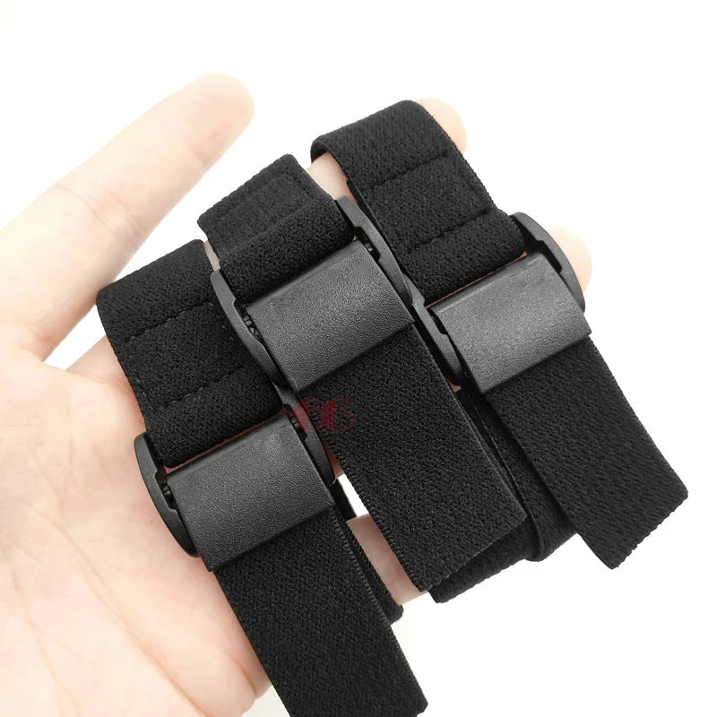 20MM Plastic Cam Buckle with Elastic Bundling Band Straps Adjustable Buckle Lock Fastener for Organizing Storage Wristband
