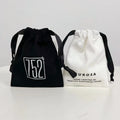 Custom 8*10cm White/black Cotton Canvas Drawstring Pouch Gift Jewelry Packaging Bags