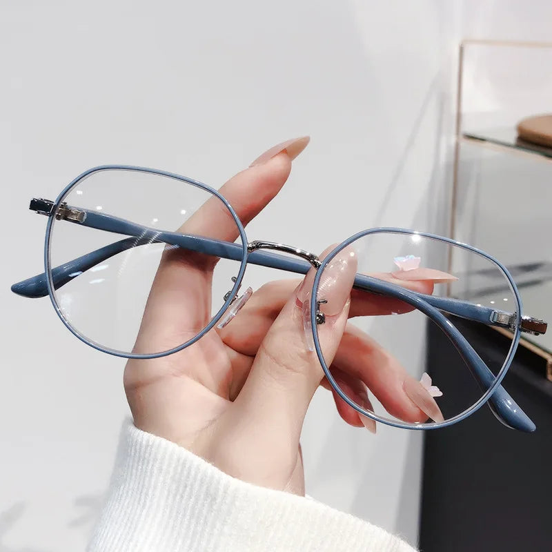 Round Frame of Metal Trendy Fashion New Popular Unisex Personality Anti-Blue Light Wholesale Metal Glasses Men Women Eyewear