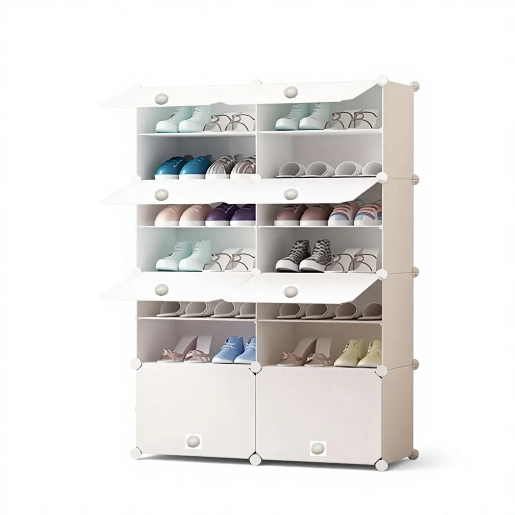 Smart Extendable Multi-Layer Modern Home Furniture Shoe Rack Organizer Space-Saving Plastic Entry Dining Display