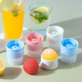Custom Logo 2.5 Inch Large Silicone Sphere Whiskey Ice Ball Maker Mold Eco-Friendly PP Ice Cube Trays Box Ice Cream Tools