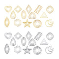 Mix Geometric Figure Charm Stainless Steel Pendant Open Pressed Resin Frame Mold Bezel DIY Jewelry Making