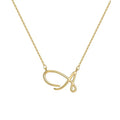 SC Custom Gold Plated Letter Pendant Necklace Jewelry Dainty Rose Gold Chain Cursive Alphabet Initial Necklace Women Girls