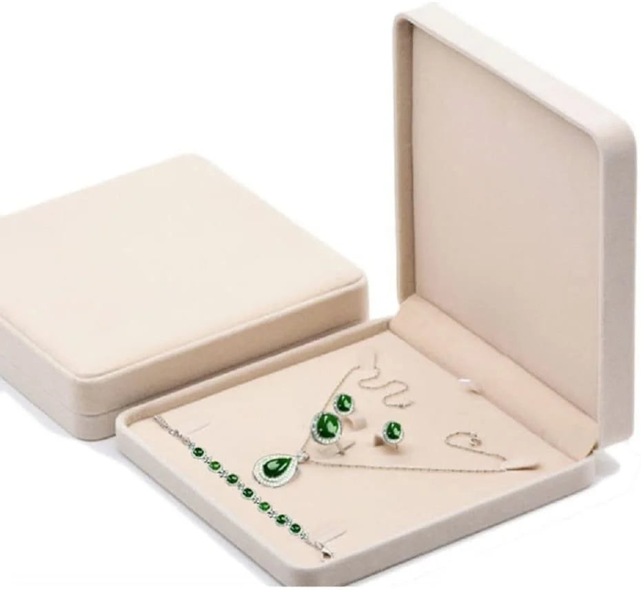 Velvet Large Jewelry Set Box for Necklace Earring Ring Necklace Bracelet Wedding Jewelry Storage Box Packing