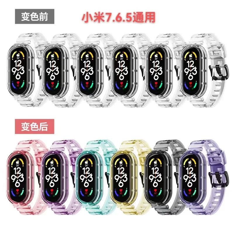 IVANHOE Mi Band 7 6 5 4 Strap Silicone Discolor for Xiaomi Belt Replacement Watch Band Bracelet Pulseira Smart Fitness Wrist