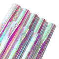 0.4mm Shiny Foiled Heart Designs Blue Rainbow Pink Holographic PVC Film for Making Bag Gift Bag
