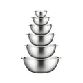 Set of 6 Stainless Steel Mixing Bowl Set - Easy to Clean Nesting Bowls for Space Saving Storage