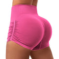 Women's Summer P564 High Waist Yoga Pants Peach Hip Quick-Drying Fitness Sports Shorts Elastic Waist Closure Plaid Leggings