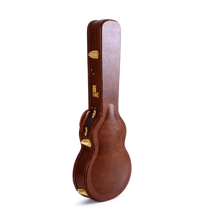 WC15-LP1 RM 2022 New Design Hardshell Leather Wooden Electric Guitar Case Plush Lining 20mm Sponge Protection Handmade Handle
