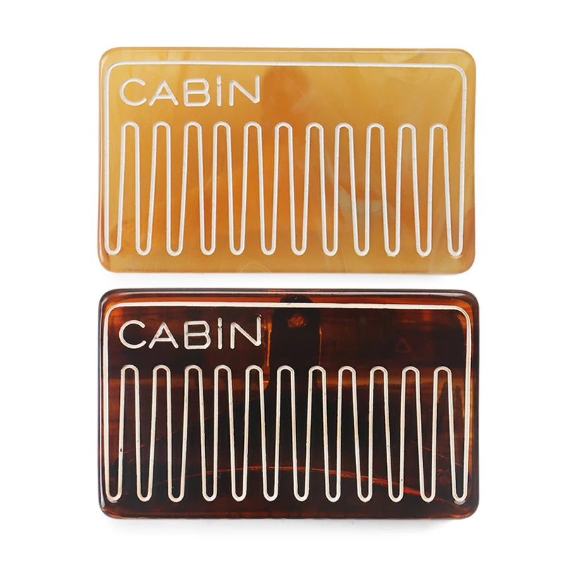 Japanese Style Rectangle Hair Claw Interesting Comb Pattern Acetate Hair Grip Strong Metal Teeth for Thick Women Hair