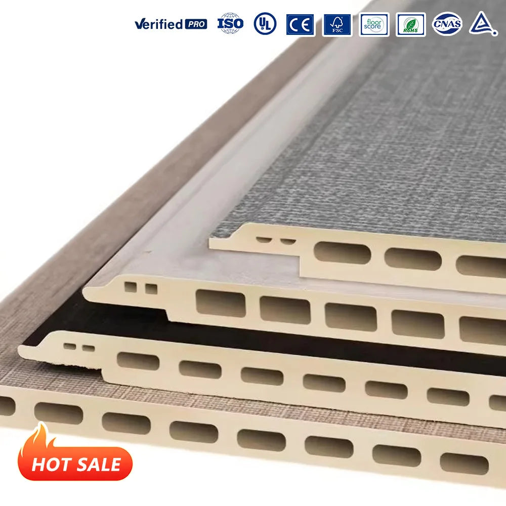 Wood Wall PVC Modern Interior Decorative 3d Fluted Wpc Wall Panels for Wall or Ceiling and Indoor TV Pvc Covering Panel