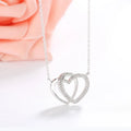 925 Sterling Silver Fashion Everlasting Love Necklaces  Love Heart Latest Design Saudi Gold Jewelry Necklace