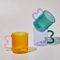 Custom Colored High Borosilicate Glass Coffee Mug Clear Tea Water Cups with Handle-Premium Glass Drinkware