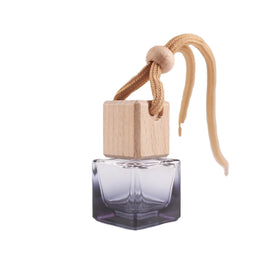 6ml Available Car air Freshener Black Frosted clear square Glass Perfume Car Hanging Bottle