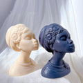 Beautiful Goddess Black Lady Wax Mold Home Decor African Female Figures Candle Mold Afro Women Bust Statue Candle Silicone Mould