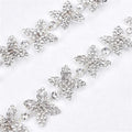 2cm Wide Rhinestone Four-leaf Clover Flower Chain Crystal Diamond Welding Claw Clothing Jewelry Necklace DIY Accessories Decor