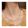 Chris April Minimalist 316L Stainless Steel PVD Plated Simple Satellite Bamboo Snake Chain Choker Necklace