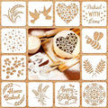 New Design Eco-Friendly PET Laser Cutting Bread Dessert Stencil Disposable Plastic Food Grade Tools Fashion Style Number Decor