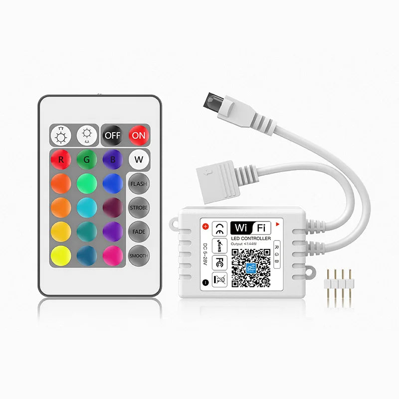 Hot Selling Magic Home Led Wifi Controller Timing Music DC12V DC24V IR 24 Key Rgb Leds Controller for Rgb Led Strip