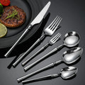 Custom LOGO Laser Engrave Wholesale Stainless Steel 304 Fork Luxury Coffee Stirring Spoon Metal Dessert Fork Spoon Tableware Set