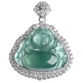 Natural Jade Buddha S925 Silver Inlaid Jade Pendant Women Necklace Fashion Pendant