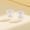 Little Girl Pattern Fashion Jewelry 925 Sterling Silver Aaa Cubic Zircon Luxury Stud Earrings