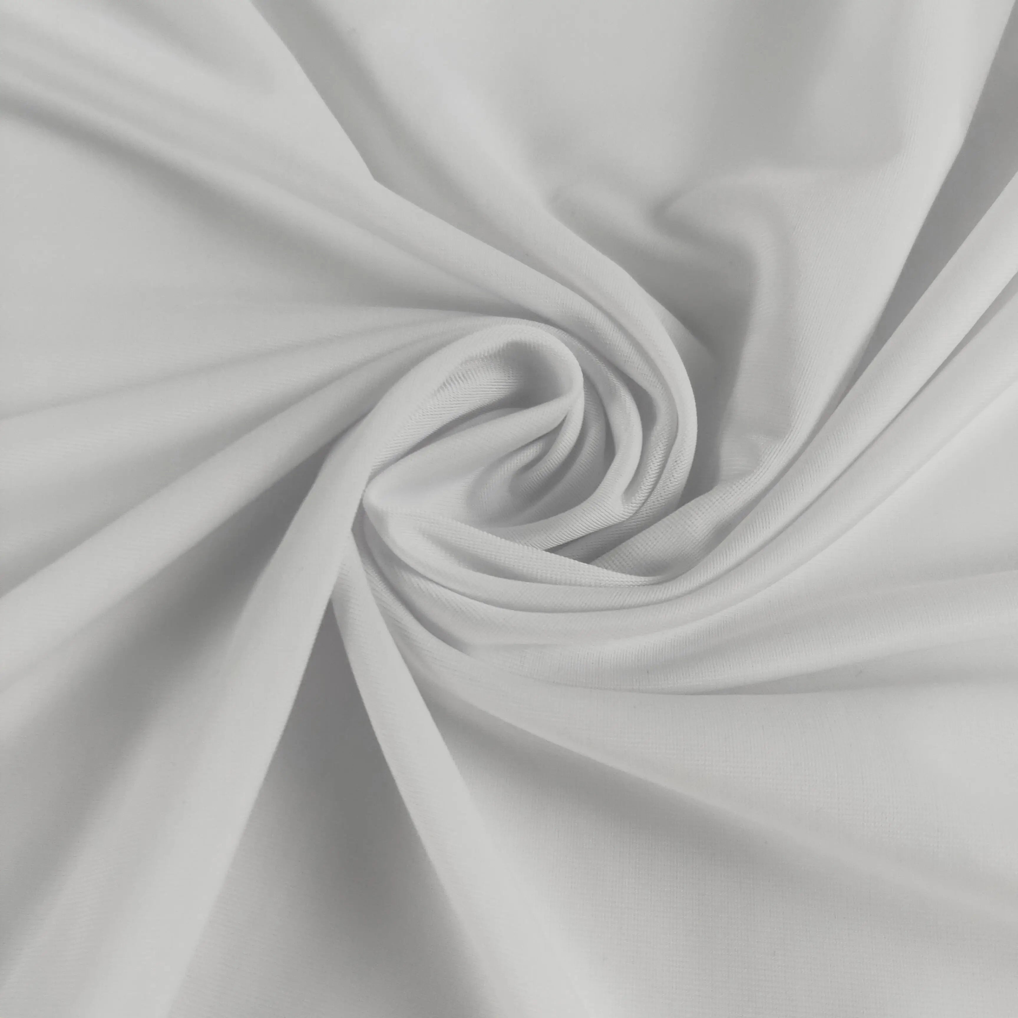 Wholesale UPF50+ Recycled Polyester Nylon Spandex Stretch Sportswear Swim White Fabric
