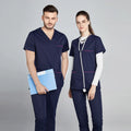 100%Cotton Navy Doctor Nurse Scrub Suit Sets Medical Hospital Uniform Scrubs